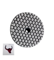 Круг алмазный шлифовальный по камню гибкий 3#, 100 мм,сухой, красный "Бык"